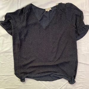 LOFT navy v-neck blouse sizeLarge